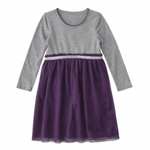 Hanna Andersson Holiday Tulle Dress | Gray & Purple| Size 110 (5 Girls)